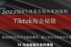TikTok跨境2025淘金秘籍，​2025TikTok从0到盈利变现