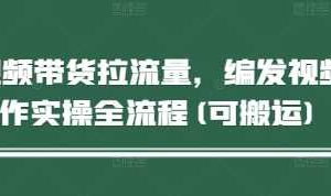 短视频带货拉流量，编发视频制作实操全流程(可搬运)