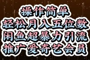 闲鱼超暴力引流推广爱奇艺会员，操作简单，轻松月入5位数