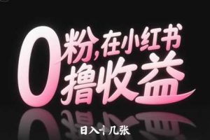 0粉在小红书撸收益，日入几张