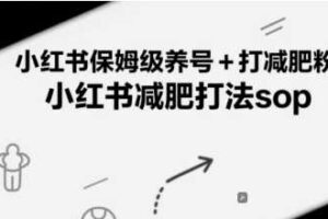 小红书保姆级养号+打减肥粉，小红书减肥打法sop