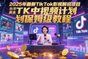 2025年最新TikTok影视解说项目，新手也能挣美金，TK中视频计划保姆级教程