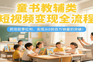 童书教辅类短视频变现全流程，抓住旺季红利，实现从0到百万销量的突破！