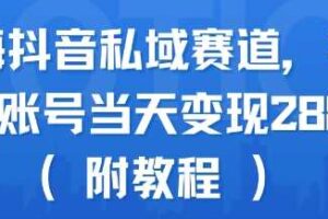 蓝海抖音私域赛道，实操单账号当天变现288+(附教程)