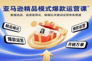亚马逊精品模式爆款运营课：数据选品、品质差异化，精细化关键词运营体系搭建