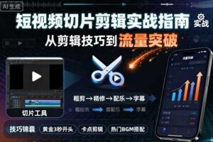 短视频切片剪辑实战指南，从剪辑技巧到流量突破