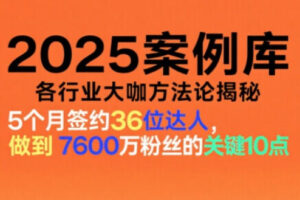 2025案例库，收录各行业大咖的方法论，各行业大咖方法论揭秘