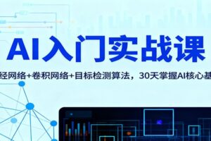 AI入门实战课:神经网络+卷积网络+目标检测算法,30天掌握AI核心基础