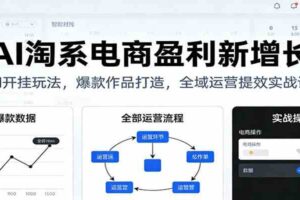 AI淘系电商盈利新增长，AI开挂玩法，爆款作品打造，全域运营提效实战课