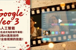 （17032期）Google Veo 3人工智能AI生成式电影制作课程：利用AI高效创作专业级视频的技能！