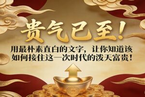 付费文章:贵气已至!用最朴素直白的文字,让你知道该如何接住这一次时代的泼天富贵!