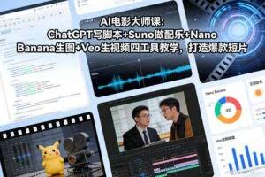 AI电影大师课：ChatGPT写脚本+Suno做配乐+Nano Banana生图+Veo生视频，打造爆款短片