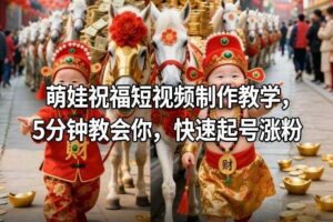 萌娃祝福短视频制作教学,5分钟教会你,快速起号涨粉