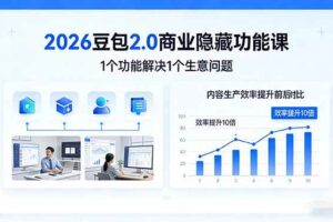 (17452期)2026豆包2.0商业隐藏功能课,1个功能解决1个生意问题,内容生产效率提升10倍