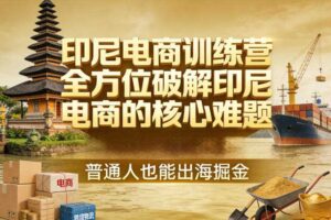 印尼电商训练营，全方位破解印尼电商的核心难题，普通人也能出海掘金