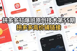 拼多多打爆班原创技术第55期，拼多多高价铺链接