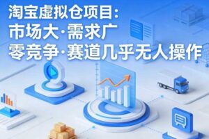 淘宝虚拟仓项目,市场大,需求广,零竞争,赛道几乎没人操作