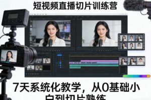 短视频直播切片训练营,7天系统化教学,从0基础小白到切片熟练