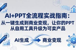 （18142期）AI+PPT全流程实战指南-更新4月21：从一键生成到商业变现，让你的PPT从自用工具升级为可卖产品