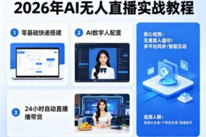 2026年AI无人直播实战教程，零基础也能快速搭建AI数字人无人直播间，实现24小时自动直播带货