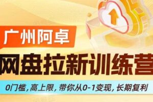 网盘拉新训练营,0门槛,高上限,带你从0-1变现,长期复利