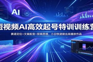 短视频AI高效起号特训训练营：赛道定位+文案配音+剪辑思维，小白快速做出高播放作品