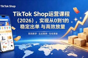 TikTok Shop运营课程（2026），实现从0到1的稳定出单与高效放量