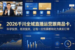 2026千川全域直播运营跟商品卡，科学投放、高效提效，让每一分预算都转化为真实订单