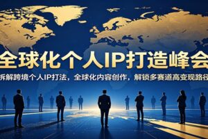 全球化个人IP打造峰会：拆解跨境个人IP打法，全球化内容创作，解锁多赛道高变现路径