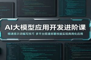 AI大模型应用开发进阶课：精通提示词编写技巧，多平台搭建部署技能实现商用化应用