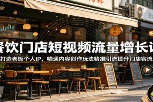 餐饮门店短视频流量增长课：打造老板个人IP，精通内容创作玩法精准引流提升门店客流