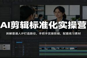 AI剪辑标准化实操营：拆解普通人IP打造路径，手把手实操剪辑，配套练习素材