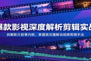 爆款影视深度解析剪辑实战：拆解影片叙事内核，掌握高完播解说视频剪辑手法