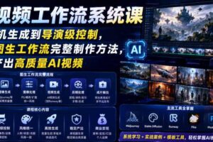 AI视频工作流系统课，从随机生成到导演级控制，掌握图生工作流完整制作方法，稳定产出高质量AI视频