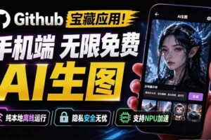 (19681期)Github宝藏应用!手机端无限免费AI 生图,纯本地离线运行,支持NPU加速 斩获3.1k stars,local-dream