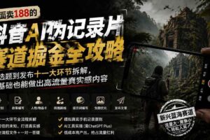 (19743期)外面卖188的抖音AI伪记录片赛道掘金全攻略;从选题到发布十一大环节拆解,零基础也能做出高流量真实感内容