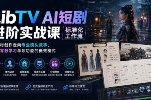（19836期）LibTV AI短剧进阶实操课标准化工作流；从素材创作走向专业镜头叙事，告别零散学习单项功能的低效模式