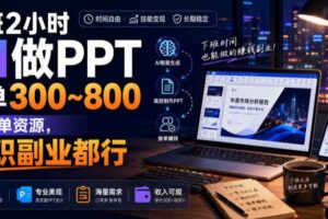 下班2小时AI做PPT，一单300~800，附接单资源，全职副业都行【揭秘】