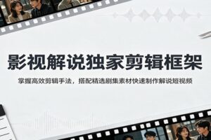 影视解说独家剪辑框架:掌握高效剪辑手法,搭配精选剧集素材快速制作解说短视频