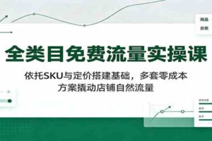 全类目免费流量实操课：依托SKU与定价搭建基础，多套零成本方案撬动店铺自然流量