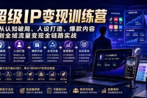 超级IP变现训练营|从认知破局、人设打造、爆款内容到全域流量变现全链路实战
