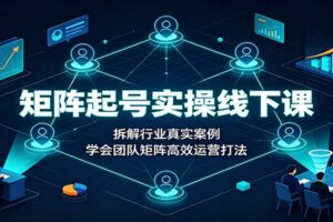 矩阵起号实操线下课：拆解行业真实案例，学会团队矩阵高效运营打法