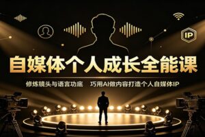 自媒体个人成长全能课：修炼镜头与语言功底，巧用AI做内容打造个人自媒体IP