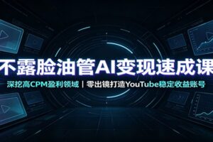 不露脸油管AI变现速成课：深挖高CPM盈利领域，零出镜打造YouTube稳定收益账号