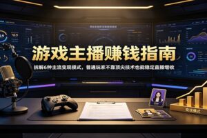游戏主播赚钱指南:拆解6种主流变现模式,普通玩家不靠顶尖技术也能稳定直播增收
