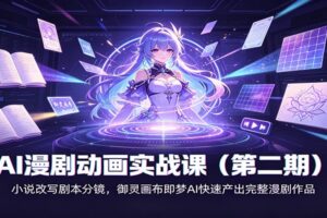 AI漫剧动画实战课（第二期)：小说改写剧本分镜，御灵画布即梦AI快速产出完整漫剧作品