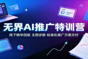 无界AI推广特训营：线下精华回放，主图诊断、标准化推广方案交付