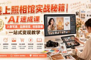 线上照相馆实战秘籍|AI速成课,人像写真、品牌视觉、创意图像一站式变现教学