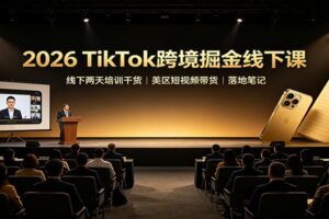 2026 TikTok跨境掘金线下课：线下两天培训干货，美区短视频带货落地笔记