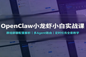 OpenClaw小龙虾小白实战课：群组群聊配置解析，多Agent路由，定时任务全套教学